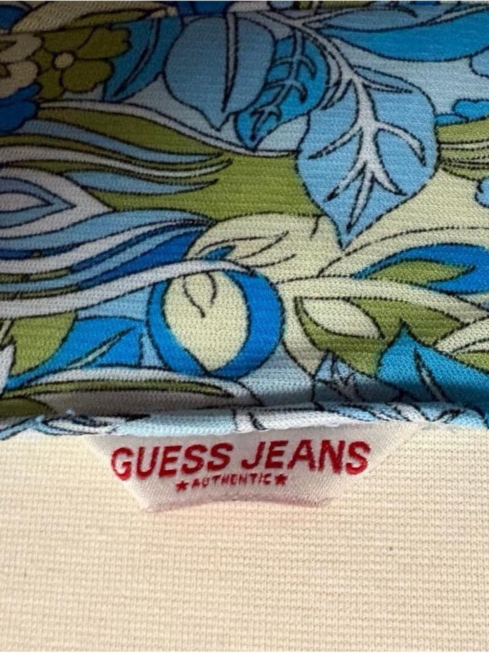 Guess Blue & Green Floral Tiered Cami with Front Tie - Picture 3 of 3